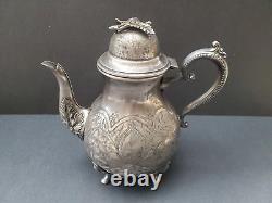 Antique English Steinhart & Co Birmingham Silverplated Teapot Early C20th Damage