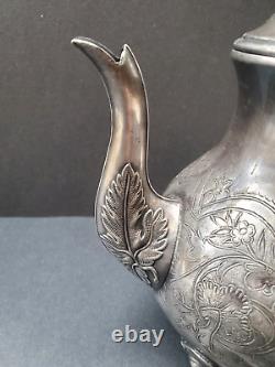 Antique English Steinhart & Co Birmingham Silverplated Teapot Early C20th Damage