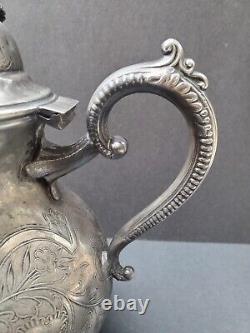 Antique English Steinhart & Co Birmingham Silverplated Teapot Early C20th Damage