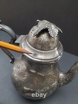 Antique English Steinhart & Co Birmingham Silverplated Teapot Early C20th Damage