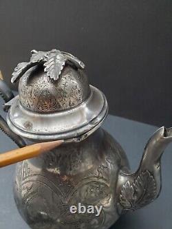 Antique English Steinhart & Co Birmingham Silverplated Teapot Early C20th Damage