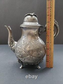 Antique English Steinhart & Co Birmingham Silverplated Teapot Early C20th Damage