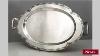 Antique English Victorian Oval Silver Plate Tray With Handle