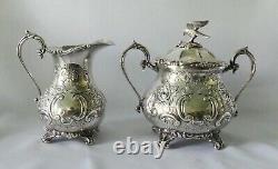 Antique English Victorian Silverplate Figural Tea Set (downton Abbey)