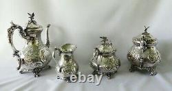 Antique English Victorian Silverplate Figural Tea Set (downton Abbey)