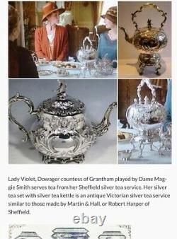 Antique English Victorian Silverplate Figural Tea Set (downton Abbey)