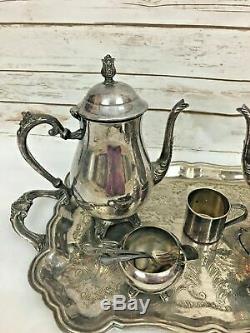 Antique FB Rogers Silverplate Tea & Coffee Service 8 Piece Service Set