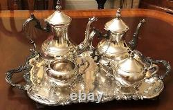 Antique F. B. Rogers 2377 Lady Margaret 5 Piece Silver Plate Tea Set