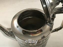 Antique Fine Victorian Engraved Silverplate Plated Tea Pot Teapot Reed & Barton