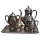 Antique Five Piece Bailey & Brainard Egyptian Revival Silver Plate Tea Set C1890