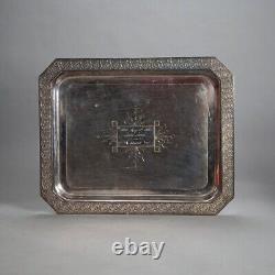 Antique Five Piece Bailey & Brainard Egyptian Revival Silver Plate Tea Set C1890