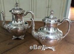 Antique Forbes Silver Coffee Tea Set Sugar Creamer with F. B. Rogers Tray