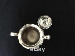 Antique Forbes Silver Coffee Tea Set Sugar Creamer with F. B. Rogers Tray