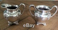 Antique Forbes Silver Coffee Tea Set Sugar Creamer with F. B. Rogers Tray