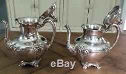 Antique Forbes Silver Coffee Tea Set Sugar Creamer with F. B. Rogers Tray