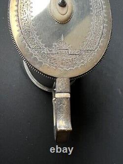 Antique Frederick Elkington Bone Handle Silver Plate Tea Pot c1890