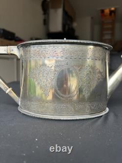 Antique Frederick Elkington Bone Handle Silver Plate Tea Pot c1890