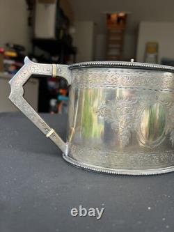 Antique Frederick Elkington Bone Handle Silver Plate Tea Pot c1890