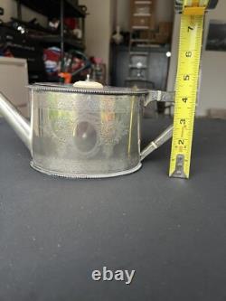 Antique Frederick Elkington Bone Handle Silver Plate Tea Pot c1890