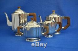 Antique French Art Deco Silver Plate Tea set Teapot Milk Jug Sugar Coffee Pot