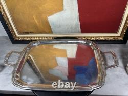 Antique French Art Deco Silver Plated Tea Set with Tray Complete 5 Pieces 1930s