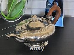 Antique French CHRISTOFLE Silver Plated BATCHELORS TEA POT with Woodgrain Handle