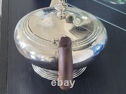 Antique French CHRISTOFLE Silver Plated BATCHELORS TEA POT with Woodgrain Handle