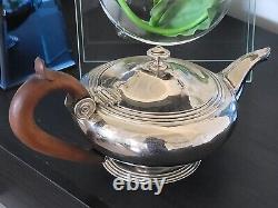 Antique French CHRISTOFLE Silver Plated BATCHELORS TEA POT with Woodgrain Handle