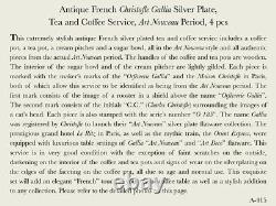 Antique French Christofle Gallia Silver Plate, Tea Coffee Service, Art Nouveau