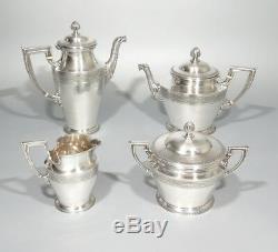 Antique French Christofle Silver Plate Tea / Coffee Service, Empire Style, Swan