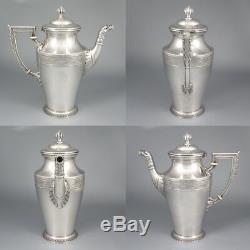 Antique French Christofle Silver Plate Tea / Coffee Service, Empire Style, Swan