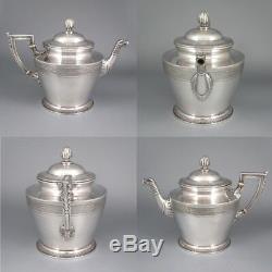 Antique French Christofle Silver Plate Tea / Coffee Service, Empire Style, Swan