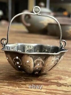 Antique French Christofle Silver Plate Tea Coffee Strainer Basket and Handle