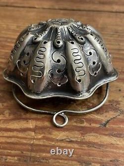 Antique French Christofle Silver Plate Tea Coffee Strainer Basket and Handle
