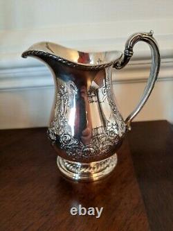 Antique Friedman Silver Company Hand chased plated six piece tea set
