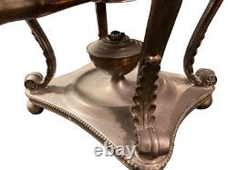 Antique Georgian Sheffield Plate Hot Water Urn Samovar Etched Decor Bearded Man