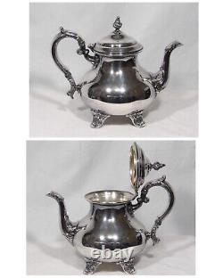 Antique Gorham 6 Pc Silver Plated Duchess Coffee Tea Pot Sugar Creamer Tray Set