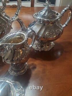 Antique Gorham Chantilly Silverplate Tea Set 6 Pieces Polished YC 1301-04, 07,39