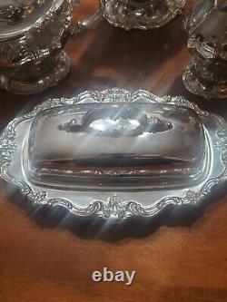 Antique Gorham Chantilly Silverplate Tea Set 6 Pieces Polished YC 1301-04, 07,39