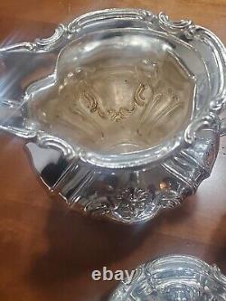 Antique Gorham Chantilly Silverplate Tea Set 6 Pieces Polished YC 1301-04, 07,39