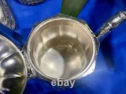 Antique Gorham Hispana Silver Plated Tea Set Tray Coffee Tea Pot Sugar Creamer