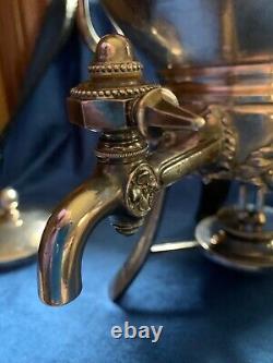 Antique Gorham Silver Plate Samovar Hot Water Coffee Tea Urn w Burner