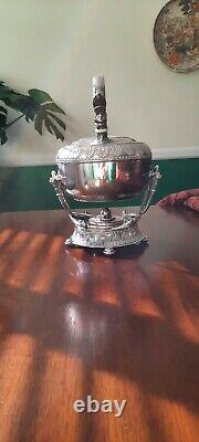 Antique Gorham Silver Plate tipping tea kettle