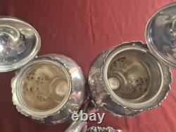 Antique Grape Pattern 5 Piece Tea Service Eg Webster And Son, Barbour Silver Co