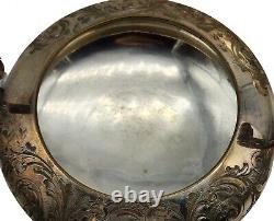 Antique HALLMARKED Silver Plate Etched 3 Pc. Tea Set Creamer Sugar Bowl Teapot
