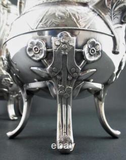 Antique HARTFORD 6pc TEA SET + TAUNTON Tray Victorian Silverplate c. 1880's