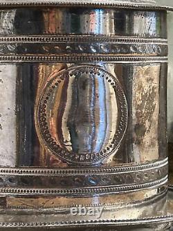 Antique Hallmarked English Silver Plate Tea Caddy Ornately decorated 1898