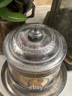 Antique Hallmarked English Silver Plate Tea Caddy Ornately decorated 1898