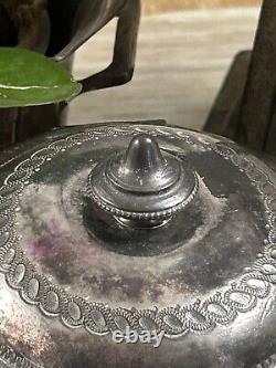 Antique Hallmarked English Silver Plate Tea Caddy Ornately decorated 1898