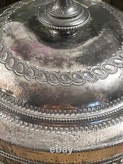 Antique Hallmarked English Silver Plate Tea Caddy Ornately decorated 1898